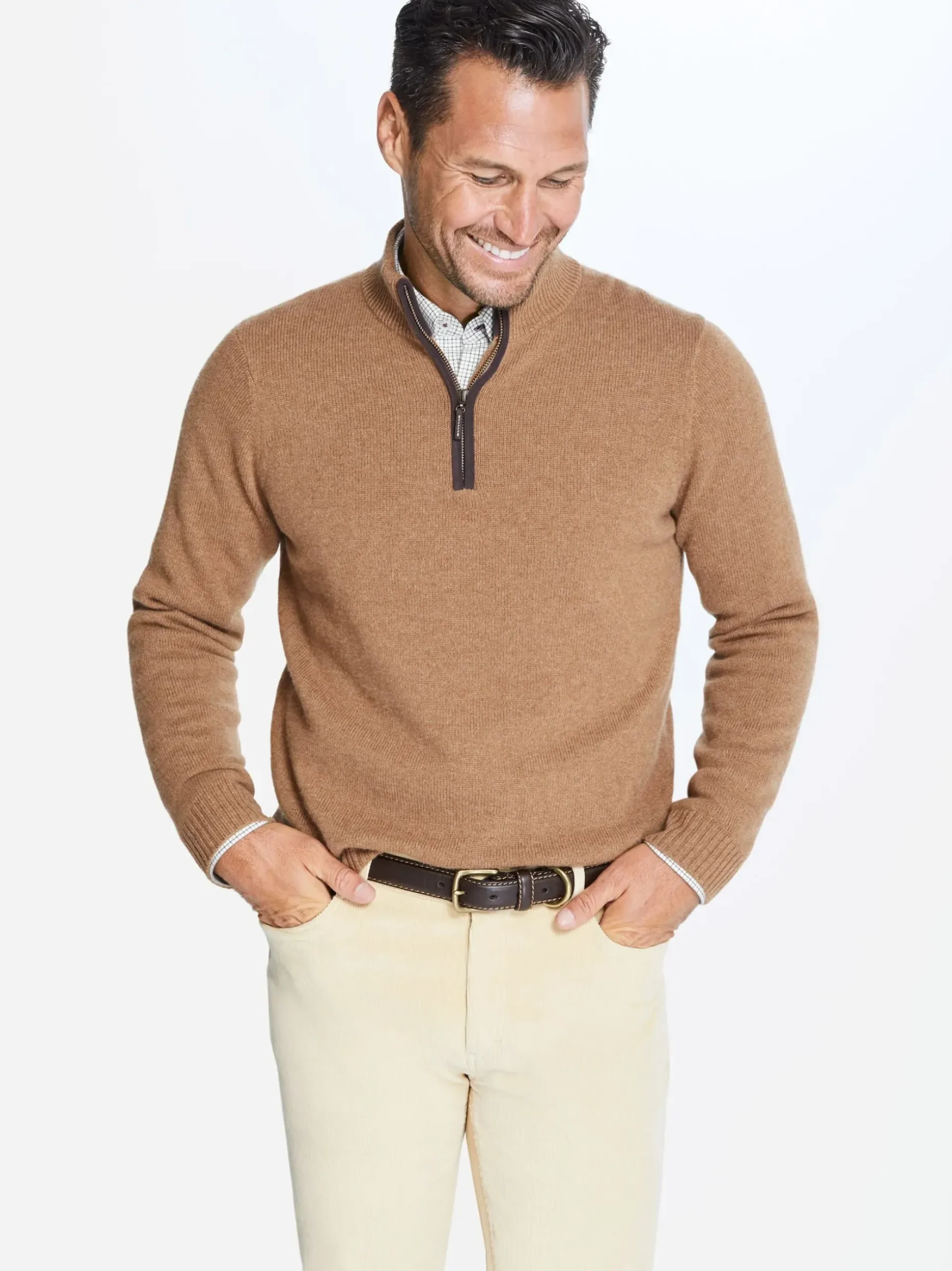 J.McLaughlin Tate Cashmere Sweater LightCoffee Best