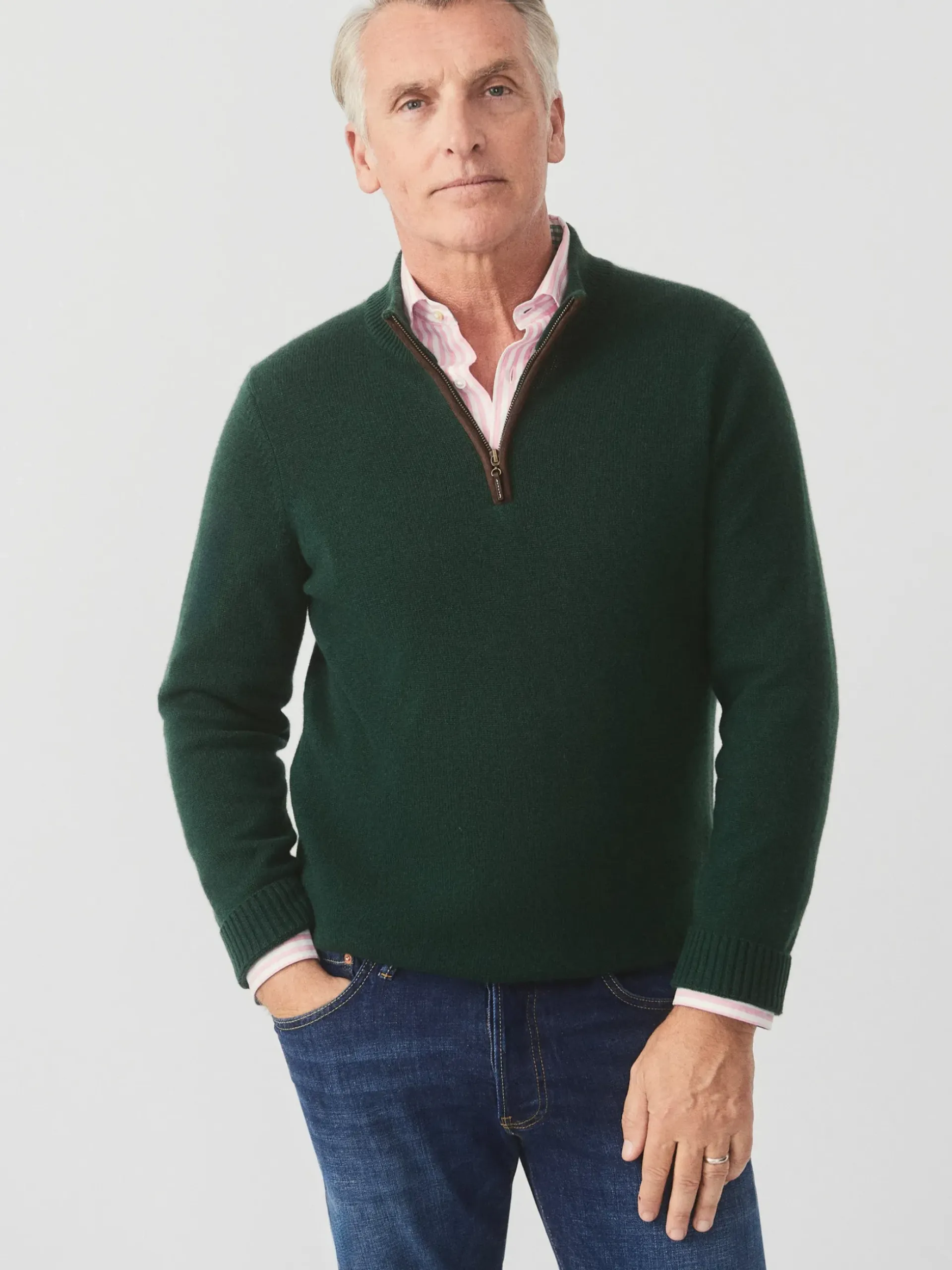 J.McLaughlin Tate Cashmere Sweater BottleGreen Clearance