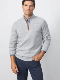 J.McLaughlin Tate Cashmere Sweater LightGray Sale