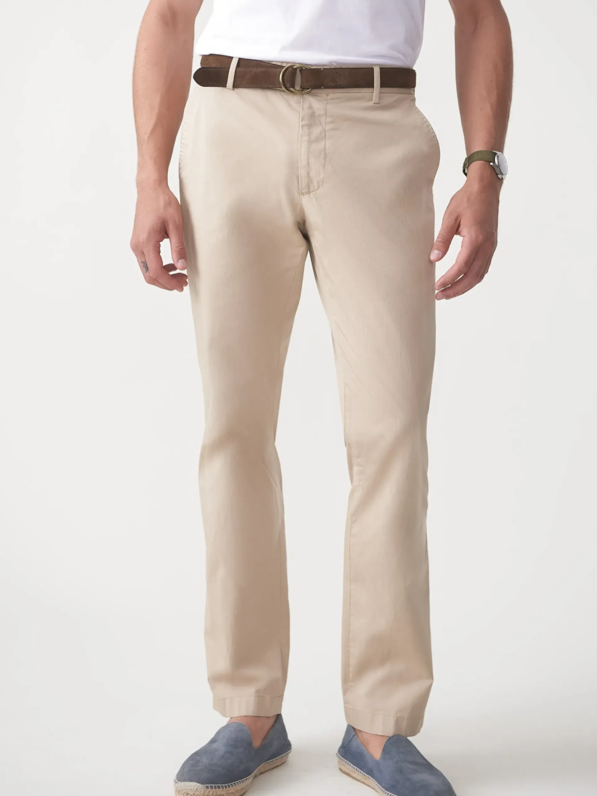 J.McLaughlin Taylor Straight-Fit Chino in Italian Twill Khaki Sale