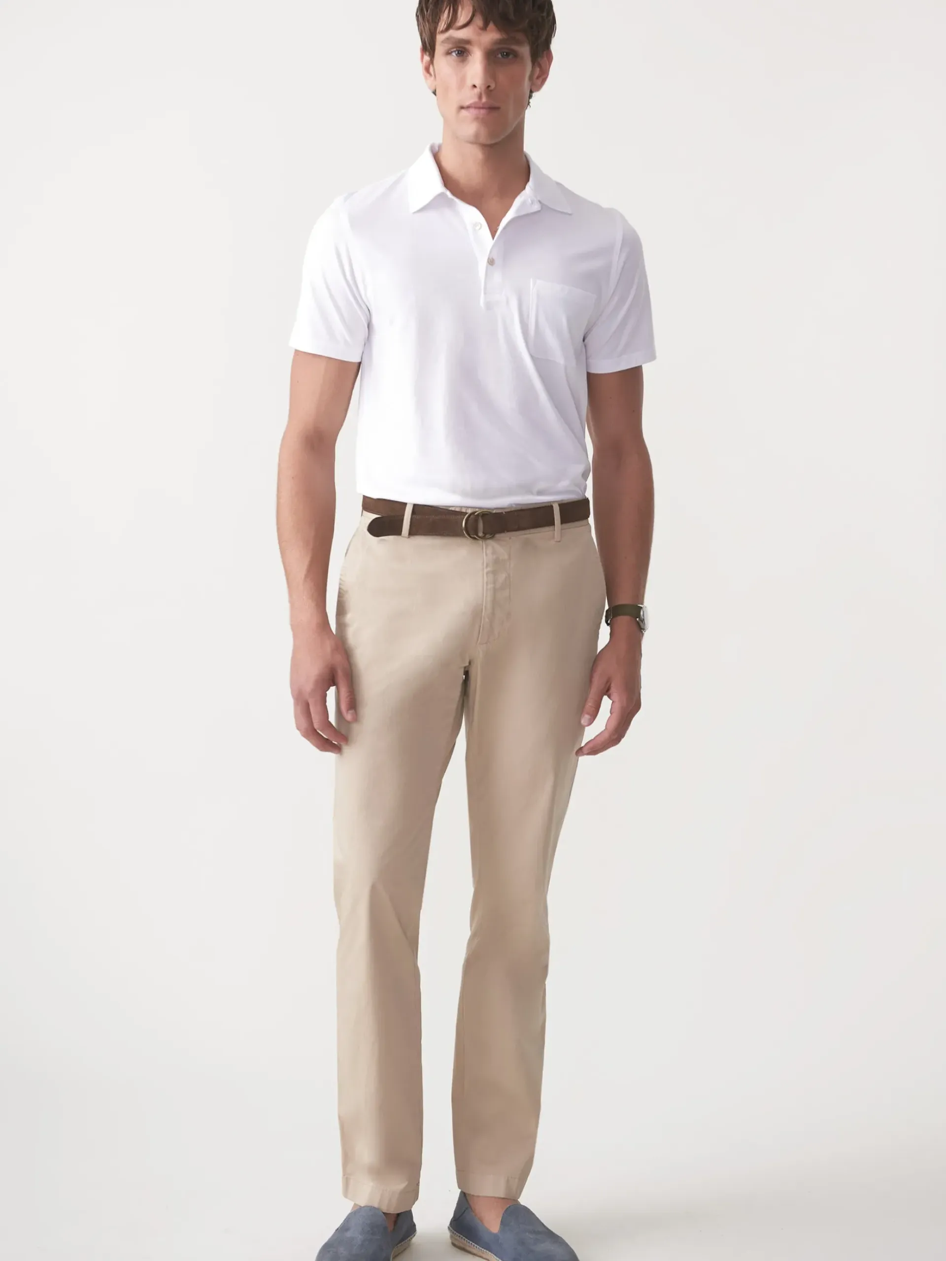 J.McLaughlin Taylor Straight-Fit Chino in Italian Twill Khaki Sale