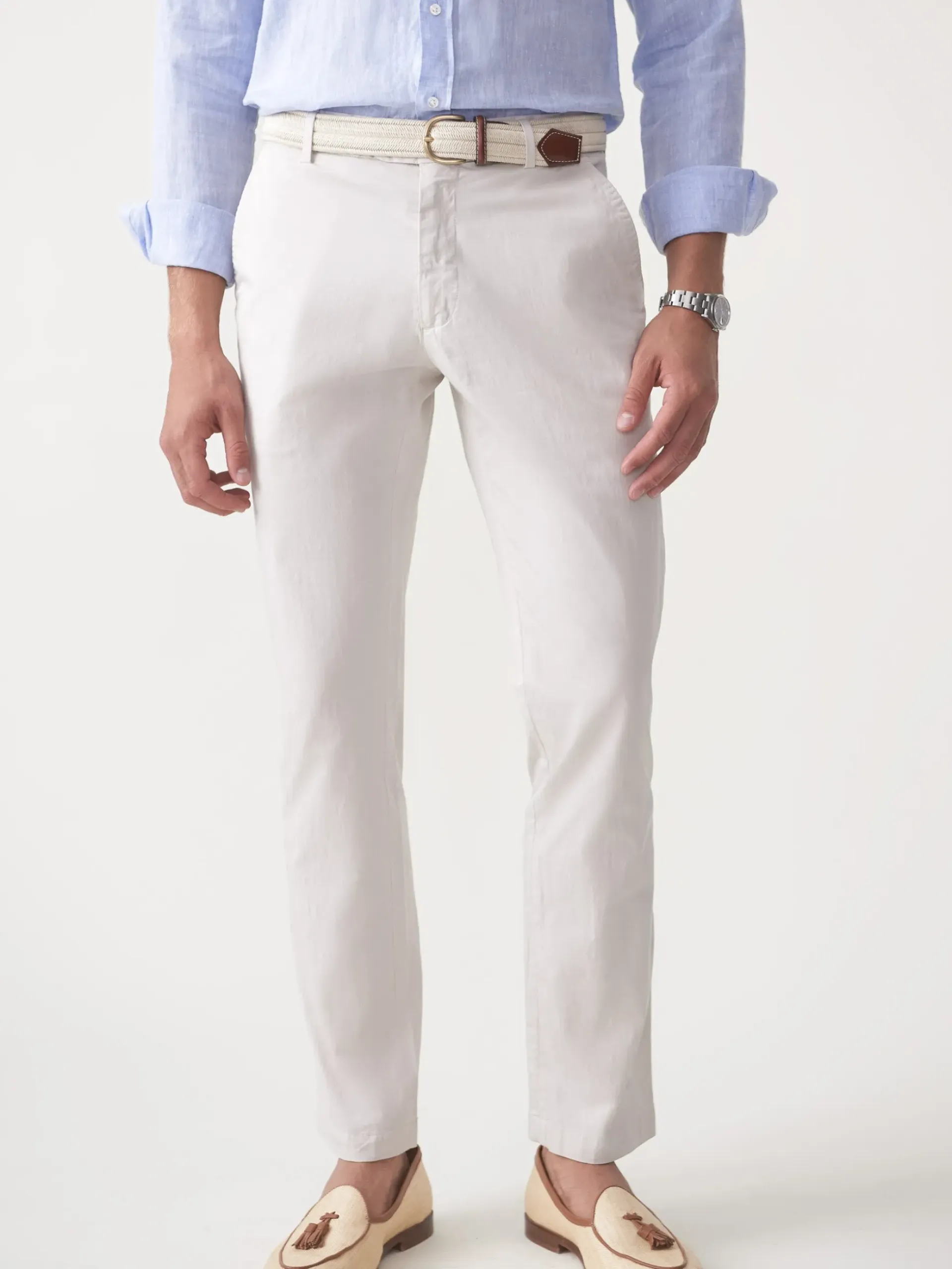 J.McLaughlin Taylor Straight-Fit Chino in Italian Twill Stone Outlet