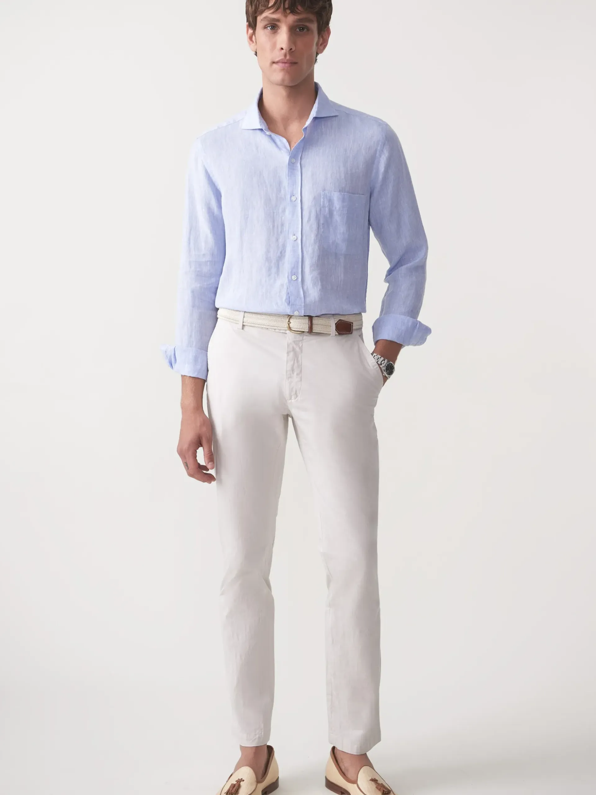 J.McLaughlin Taylor Straight-Fit Chino in Italian Twill Stone Outlet