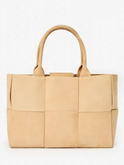 J.McLaughlin Tessare Woven Suede Handbag Sand Clearance