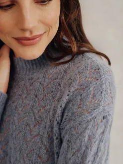 J.McLaughlin Tiler Sweater HeatherBlue Discount