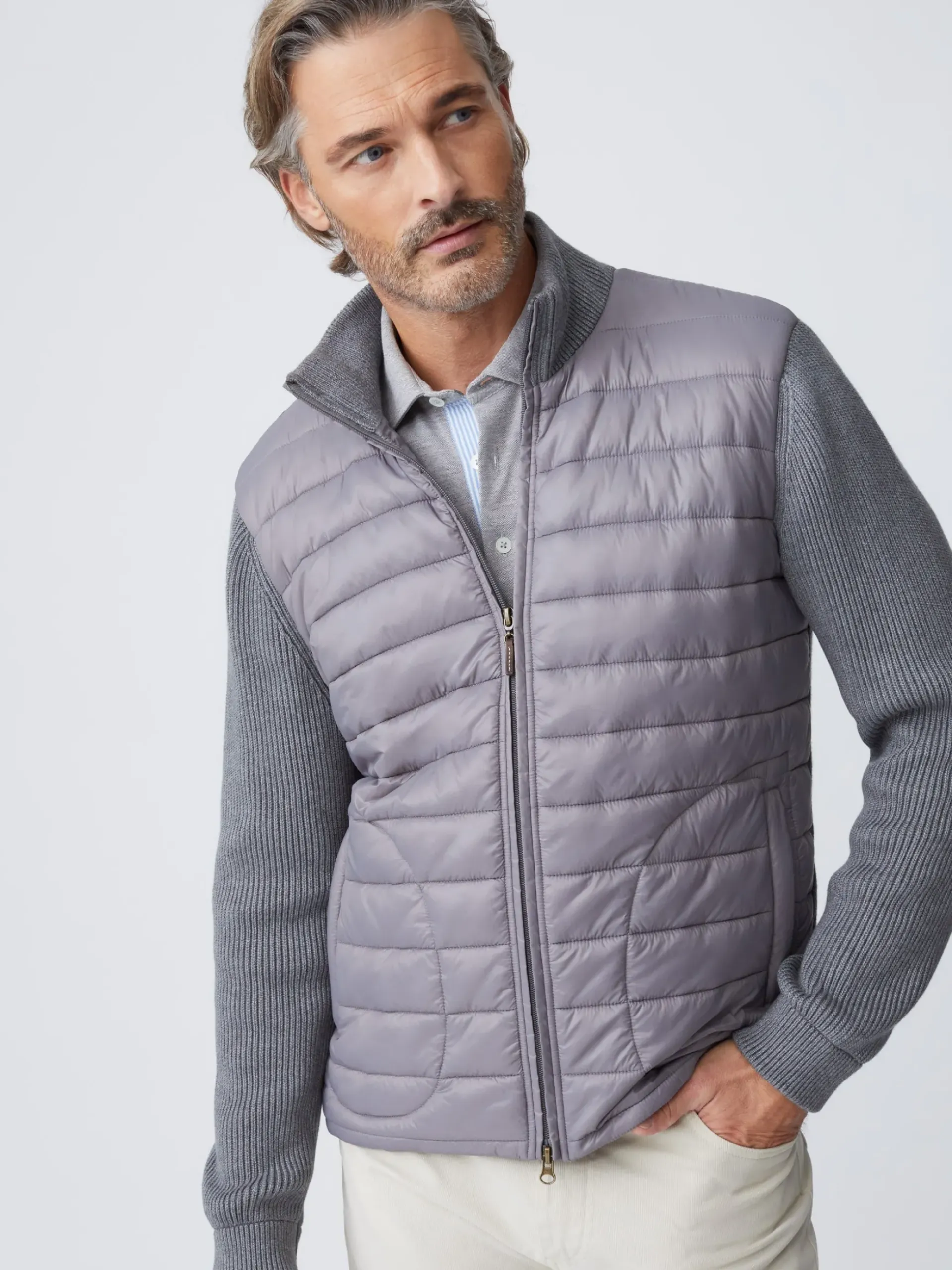 J.McLaughlin Torino Zip Up Gray Fashion