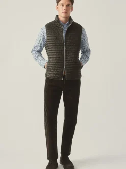 J.McLaughlin Traveler Quilted Vest DarkOlive Clearance