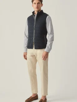 J.McLaughlin Traveler Quilted Vest Navy Sale