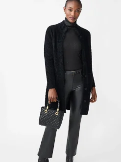 J.McLaughlin Tripp Sweater Coat in Jacquard Black Best