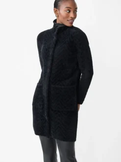 J.McLaughlin Tripp Sweater Coat in Jacquard Black Best