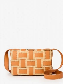 J.McLaughlin Una Leather u0026 Raffia Crossbody Brown Online
