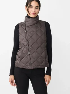 J.McLaughlin Vivian Reversible Puffer Vest Black/DeepBrown Clearance