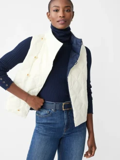 J.McLaughlin Vivian Reversible Puffer Vest DarkNavy/EgretWhite Clearance