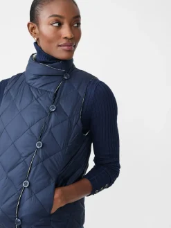 J.McLaughlin Vivian Reversible Puffer Vest DarkNavy/EgretWhite Clearance