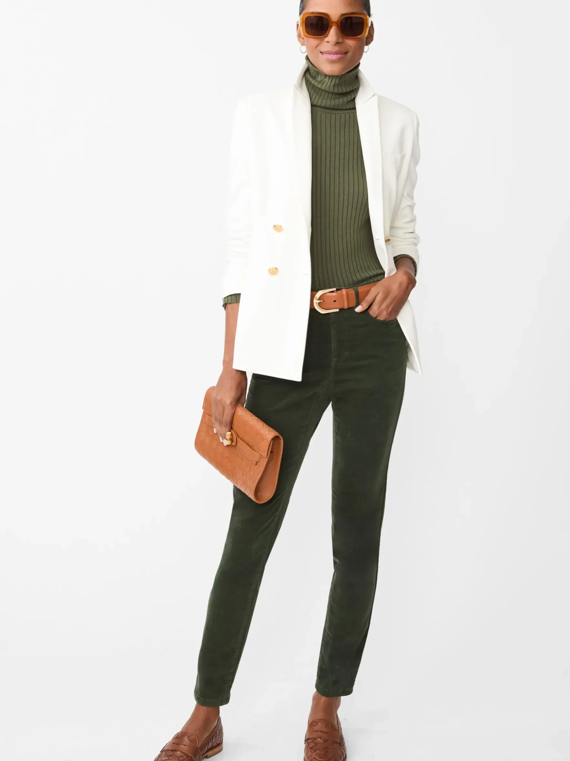 J.McLaughlin Watson Velvet Jeans DarkForest Clearance