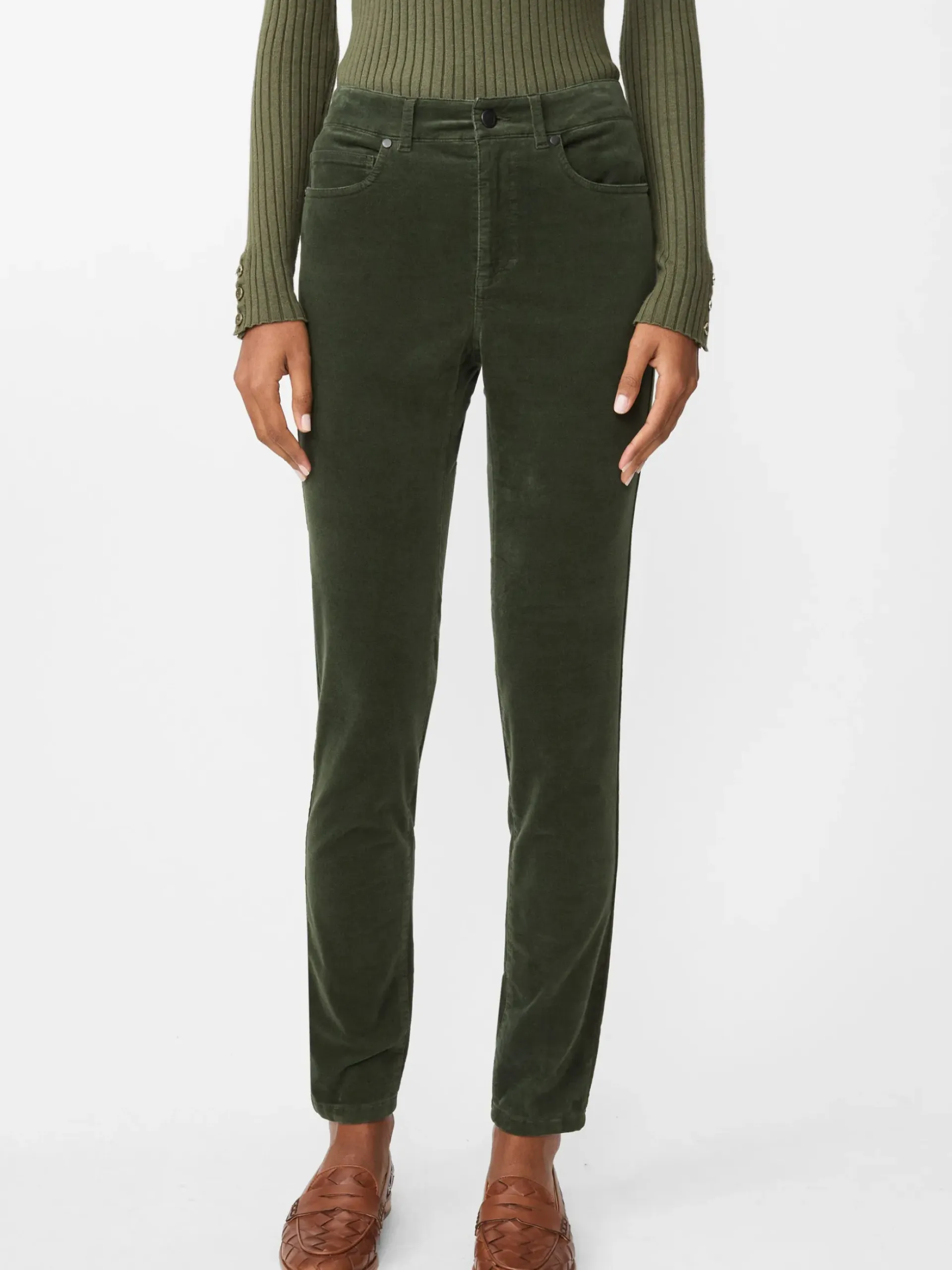 J.McLaughlin Watson Velvet Jeans DarkForest Clearance