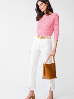 J.McLaughlin Wavesong Tee in Micro City Windows Pink/OffWhite Best