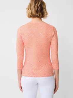 J.McLaughlin Wavesong Tee in Volley White/Orange/Pink Best