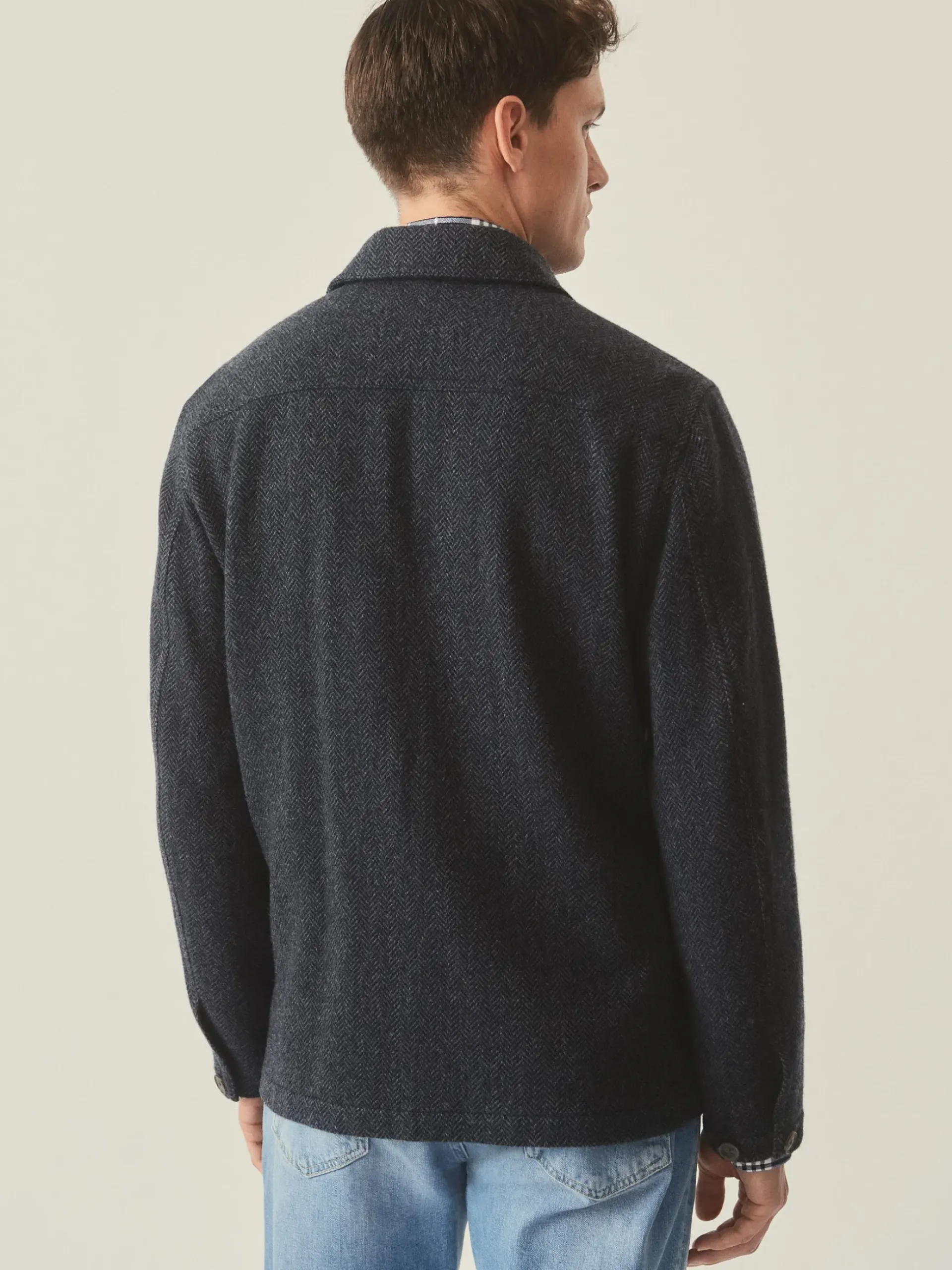 J.McLaughlin Weekender Jacket in Herringbone Navy/Gray Discount
