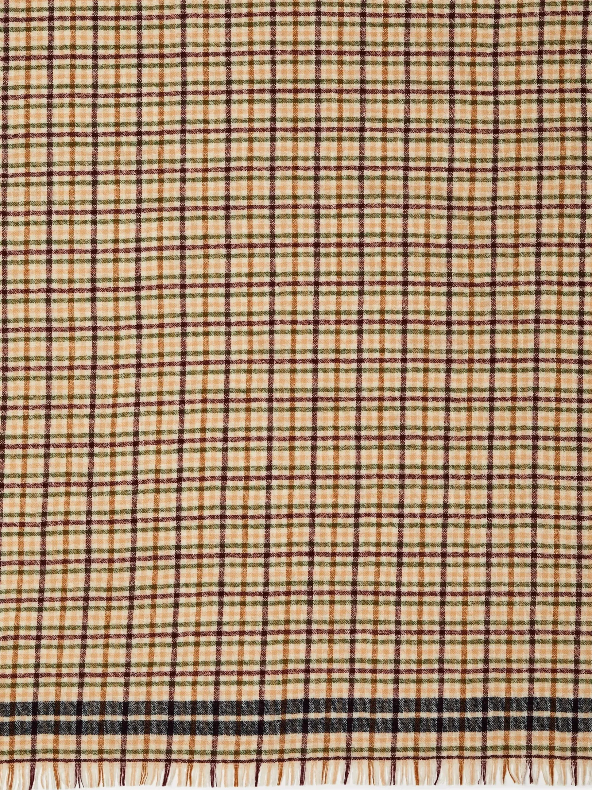 J.McLaughlin Wool Scarf in Plaid Rust/Beige/Cranberry New
