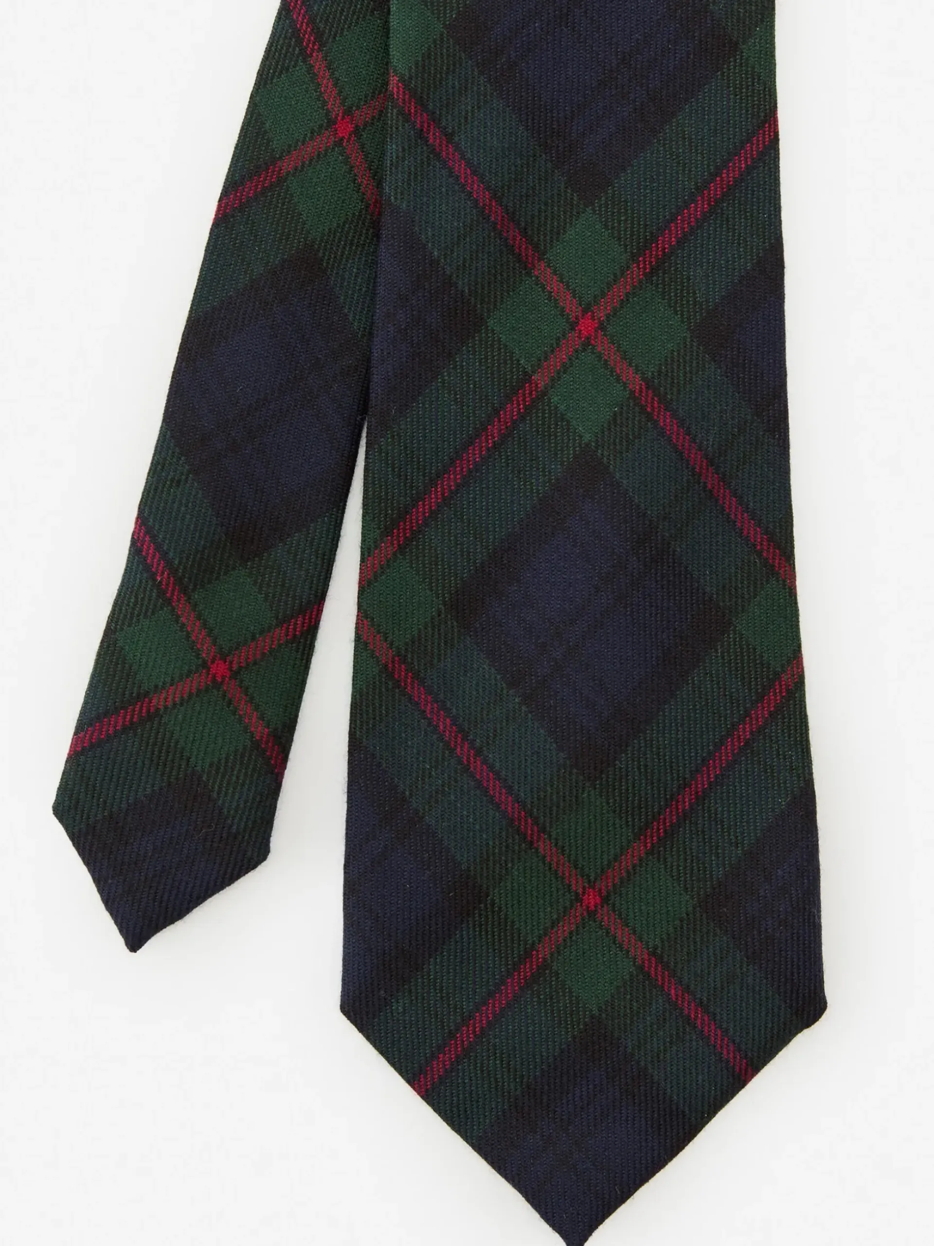 J.McLaughlin Wool Tie in Plaid Green/Navy/Red Outlet