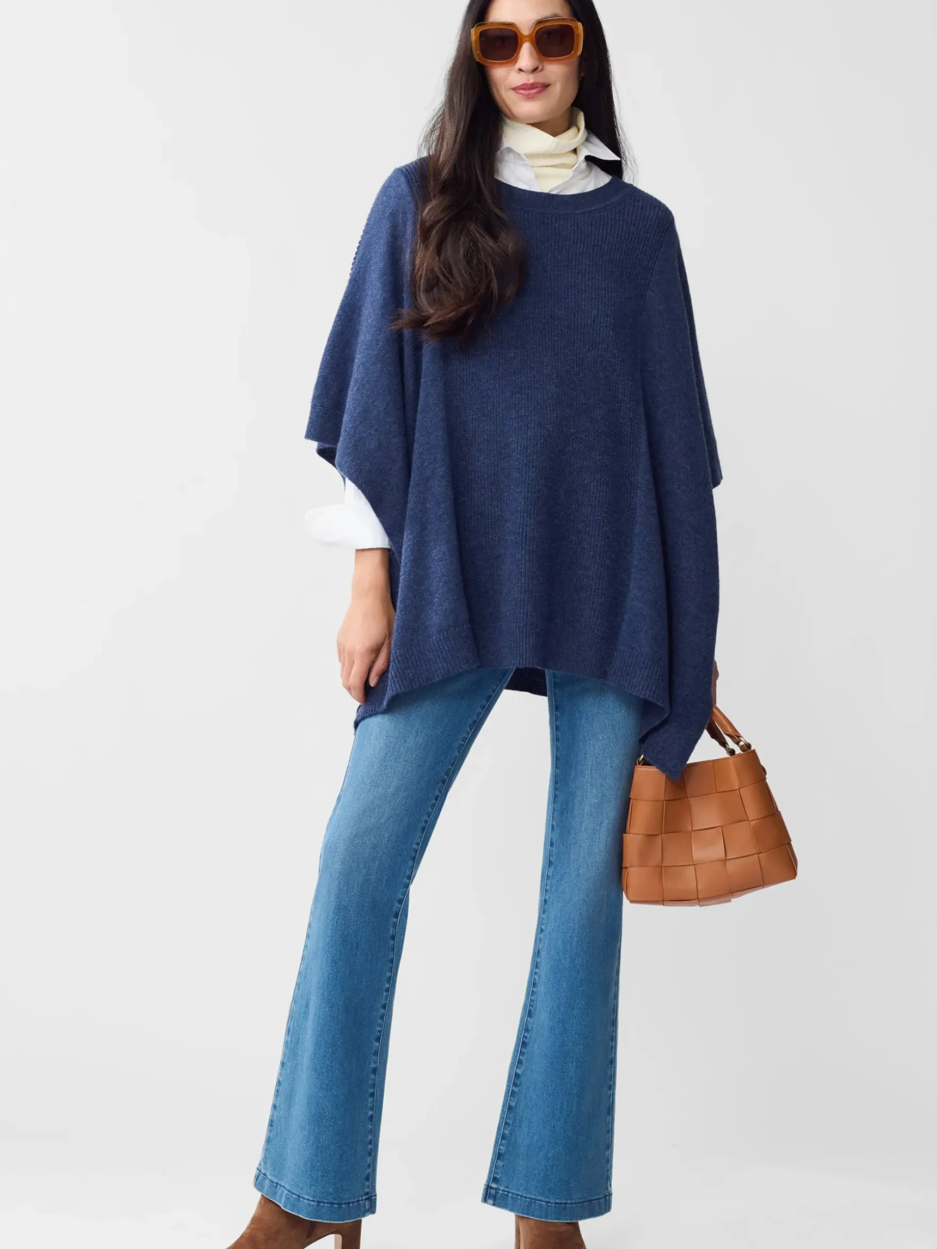 J.McLaughlin Yolanda Cashmere Poncho Denim Discount