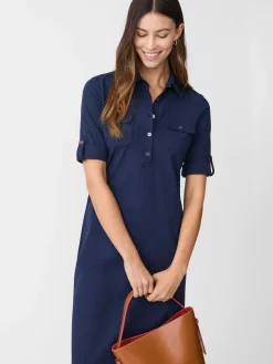 J.McLaughlin Yolanda Dress in Riptide Jacquard Navy Best